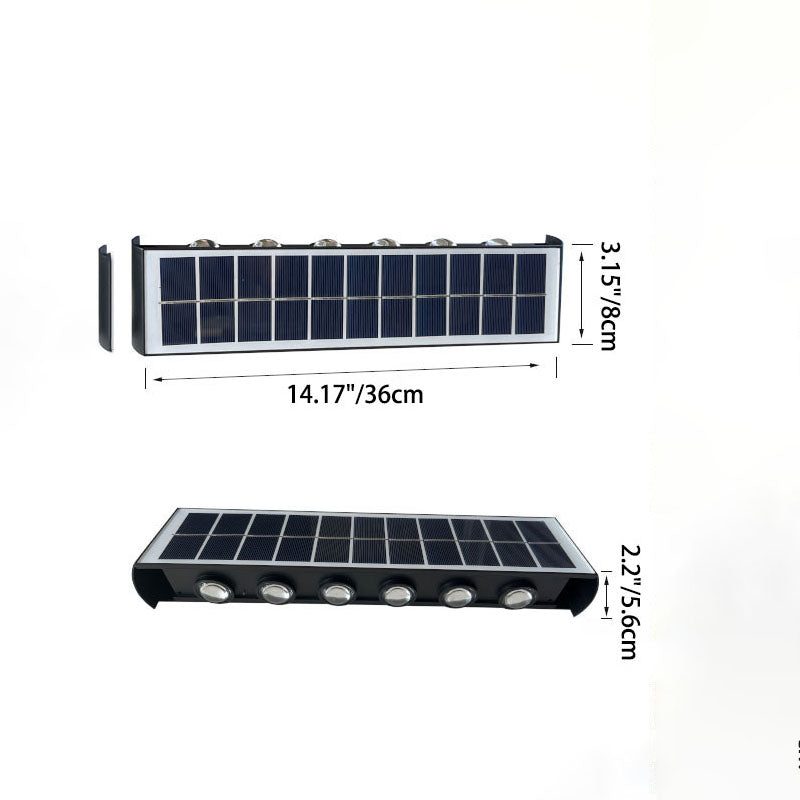 Carvallo Modern Solar-LED-Wall Light for Outdoor | Rectangular Design | IP56 Waterproof | Various Sizes &amp; Light Intensities