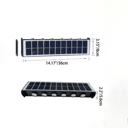 Carvallo Modern Solar-LED-Wall Light for Outdoor | Rectangular Design | IP56 Waterproof | Various Sizes &amp; Light Intensities