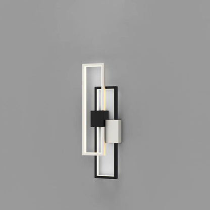 Minimalistisk fyrkantig LED-vägglampa med ram av järn och silikon