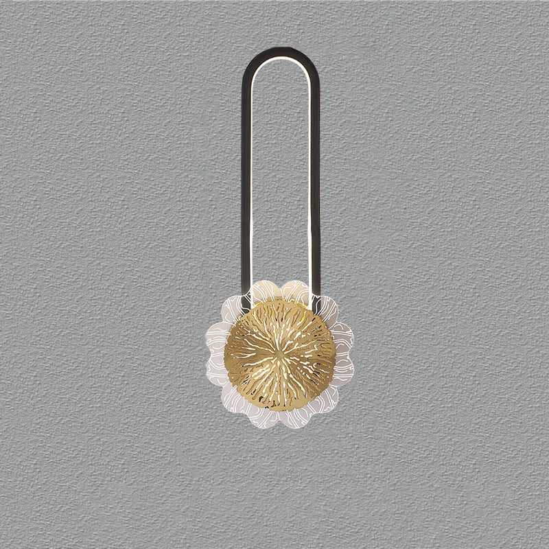 Industriell minimalistisk LED-vägglampa med kopparring