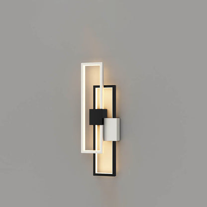 Minimalistisk fyrkantig LED-vägglampa med ram av järn och silikon