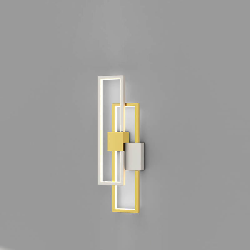 Minimalistisk fyrkantig LED-vägglampa med ram av järn och silikon