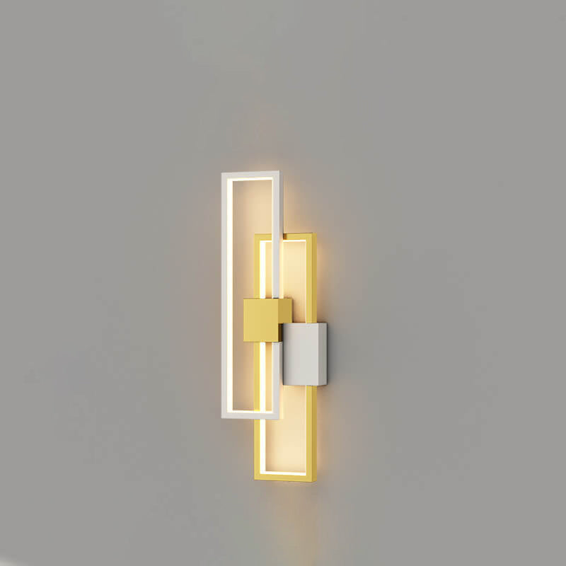Minimalistisk fyrkantig LED-vägglampa med ram av järn och silikon