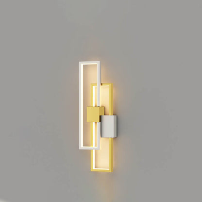 Minimalistisk fyrkantig LED-vägglampa med ram av järn och silikon