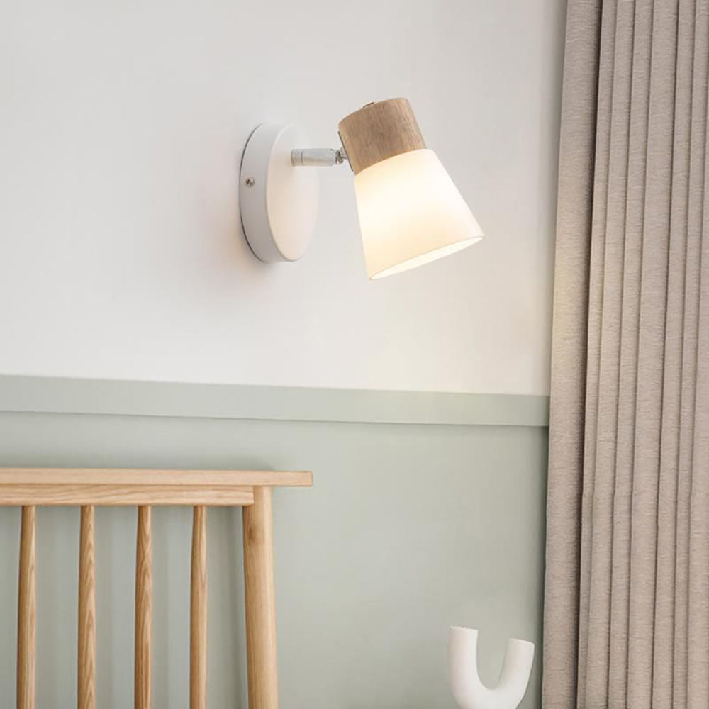 Ozawa Nordic LED Vägglampa Trä/Glas Vardagsrum/Matsal Vit