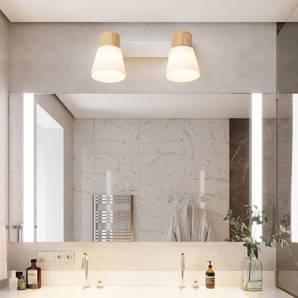 Ozawa Nordic LED Vägglampa Trä/Glas Vardagsrum/Matsal Vit