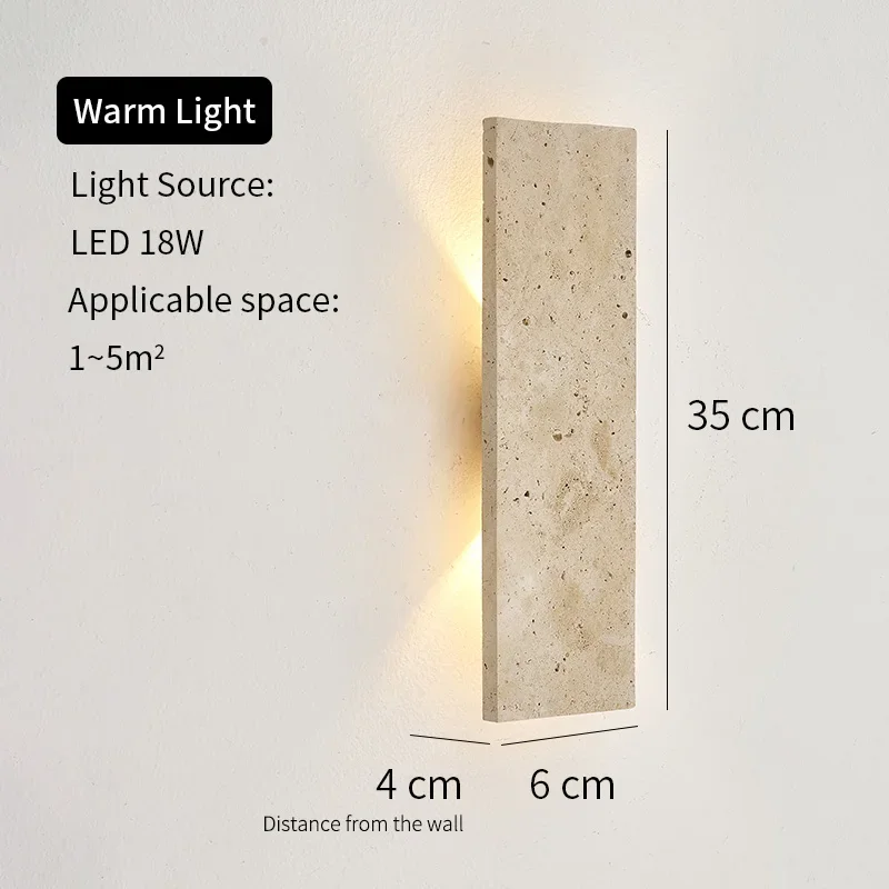 Utomhus vattentät LED-vägglampa med design av natursten – Mångsidig sconce-lampa för inomhus- och utomhusbruk