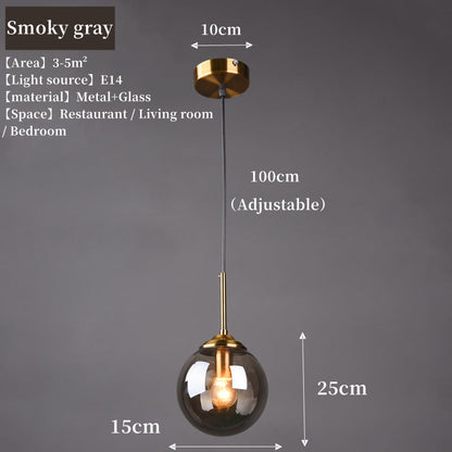 Modern nordisk glaspendellampa – stilfull kökspendelbelysning med metallfäste för vardagsrum och matsalar