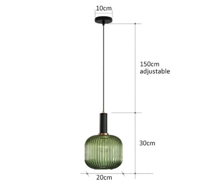 Färgglad Retro Glas Pendellampa – Kreativ LED Hängande Lampa för Vardagsrum och Sovrum