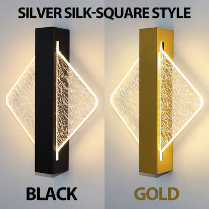 Modern LED Vägglampa med Guldblad Finish – Akryl Väggsconse för Inomhus Sovrum och Vardagsrum Belysning