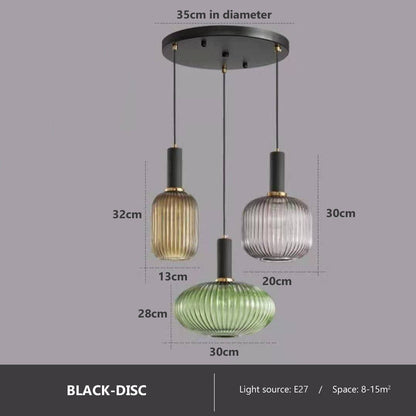Färgglad Retro Glas Pendellampa – Kreativ LED Hängande Lampa för Vardagsrum och Sovrum