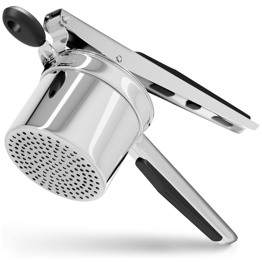 Carvallo Pro rostfritt stål potatispress 15oz | Extra stor kapacitet | För puré, grönsaker & frukt | Klumpfri & robust