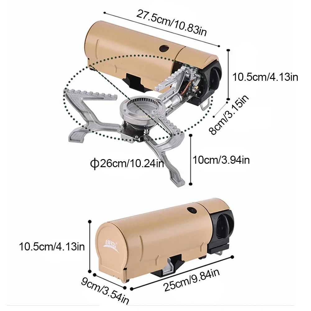 Portabel Fällbar Butan Campingkök med Hög Eldkraft 2670W
