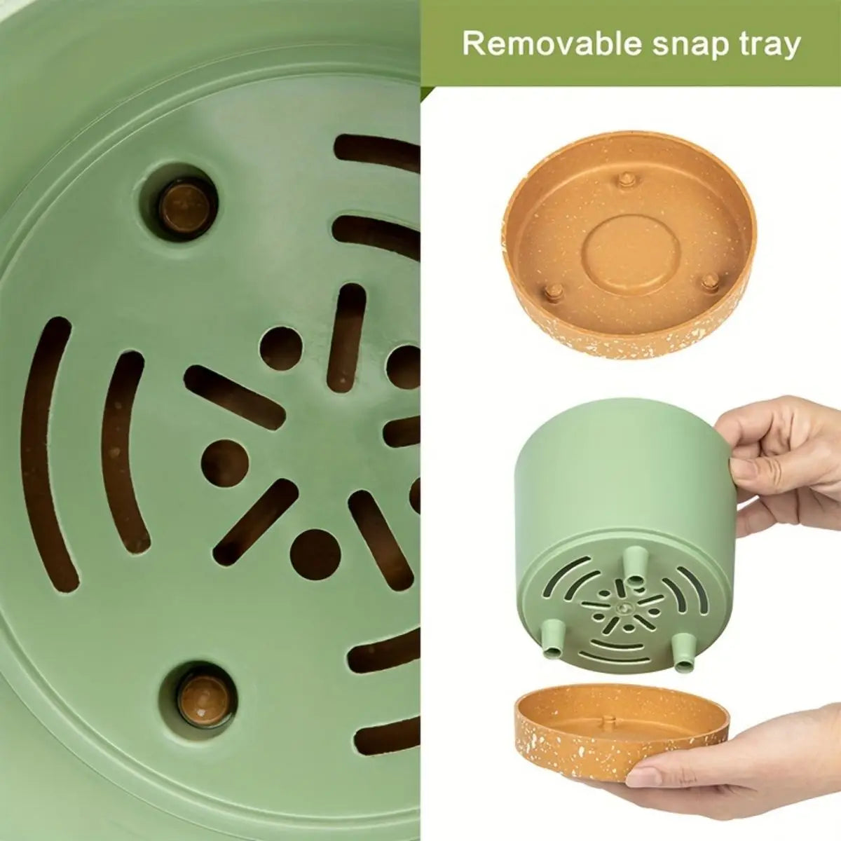 Carvallo Planter med Avtagbart Botten | Andningsbar Blomkruka | Självvattnande & Korrosionsbeständig | 4-pack