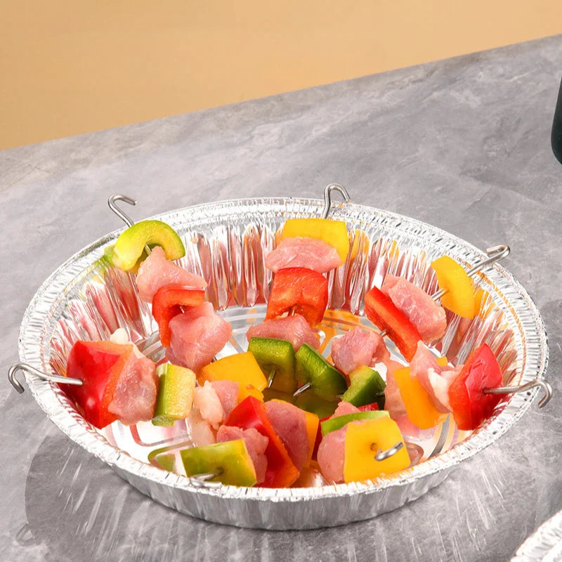 Carvallo Vertikal Spettshållare i rostfritt stål | För grill & luftfritös | Plats för 12/24/48 spett | 19 × 10 cm