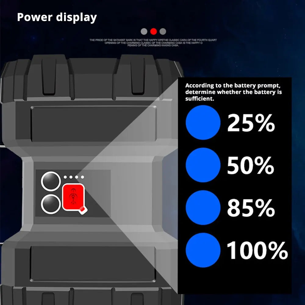 Carvallo Akku-Strålkastare DualonX Pro | 40 W | Dubbel lampa med 7 ljuslägen | Uppladdningsbar & vattentät IP64 | Powerbank-funktion