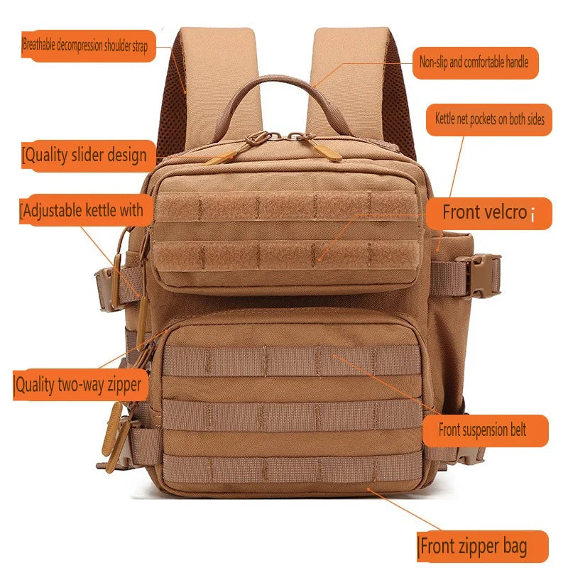 Carvallo Mini-ryggsäck 9L | MOLLE-utomhusryggsäck | Kompakt &amp; Hållbar | För vandring, camping &amp; EDC
