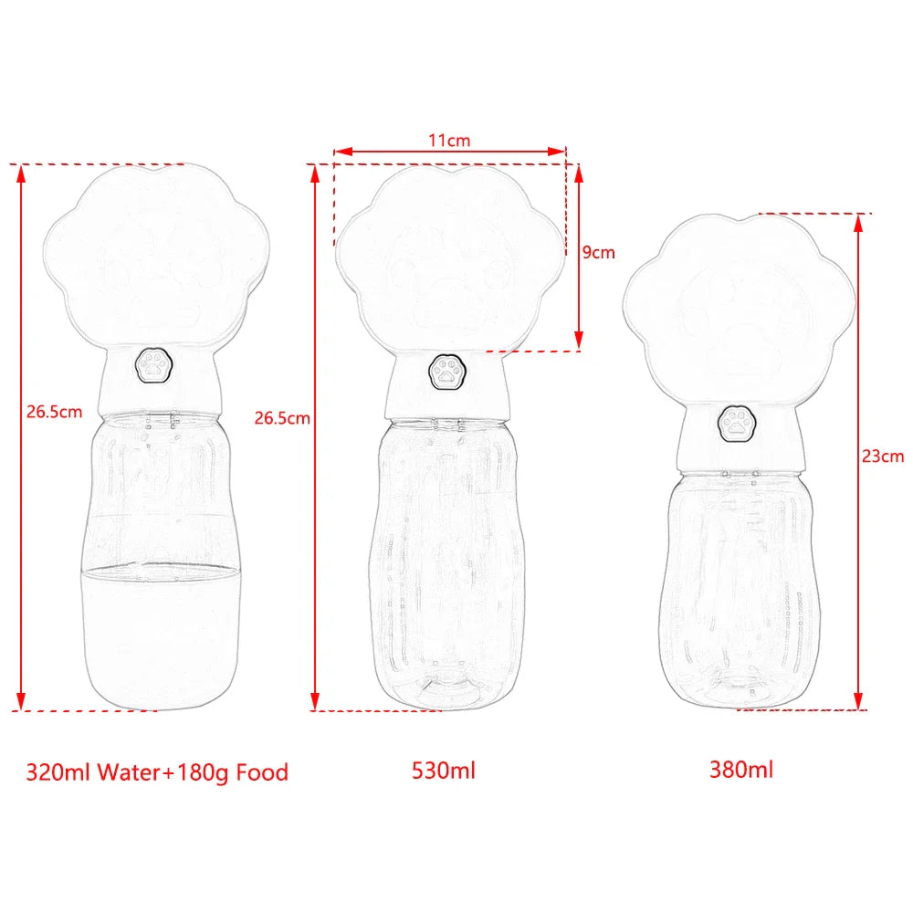 Carvallo DuoBottle | 2-i-1 hunddryckflaska & foderförvaring | Läckagesäker & bärbar | För på språng, promenader & resor