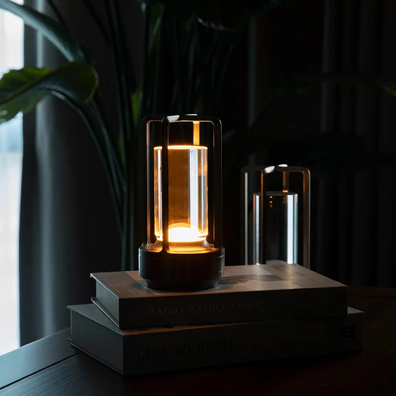 CrystalGlow - Trådlös Uppladdningsbar Kristall Bordslampa - LED Stämningsbelysning för Vardagsrum &amp; Balkong
