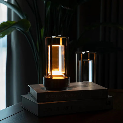 CrystalGlow - Trådlös Uppladdningsbar Kristall Bordslampa - LED Stämningsbelysning för Vardagsrum &amp; Balkong