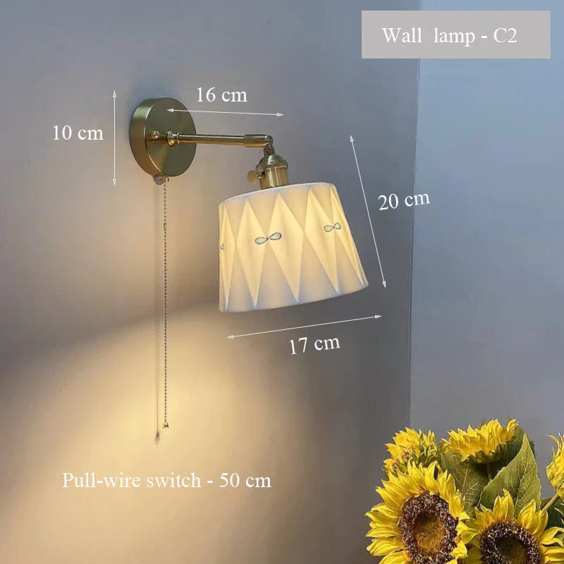 ZenGlow - Japansk Retro Vägglampa med Dragströmbrytare