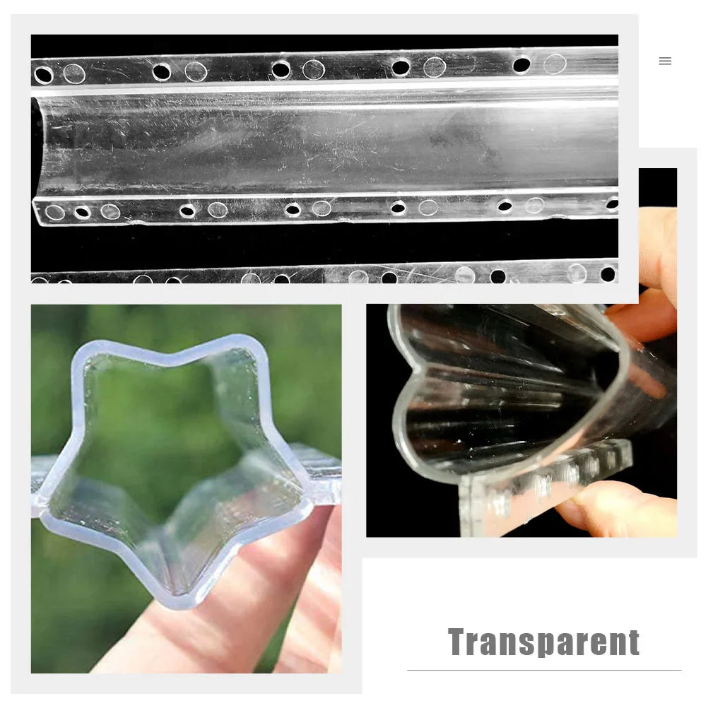 Carvallo Frukt- & Grönsaksform Set | Hjärta & Stjärna | Återanvändbara tillväxtformer i plast | 20 × 6,5 × 4 cm