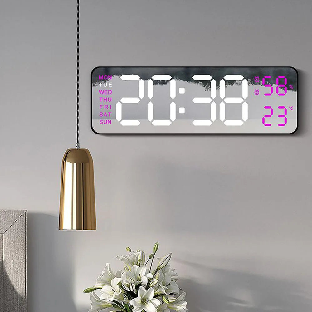 TimeGlow - Smarta Digital Klocka med Kalender, Temperatur och Luftfuktighet
