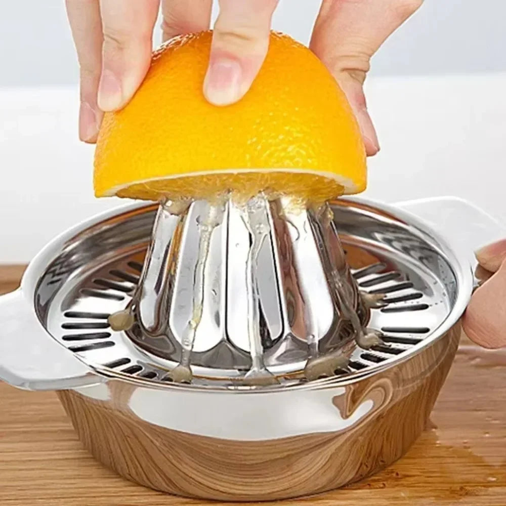 Carvallo Manuell Citruspress i rostfritt stål | Handpress för citron, apelsin &amp; lime | Bärbar &amp; diskmaskinssäker | För kök &amp; på språng