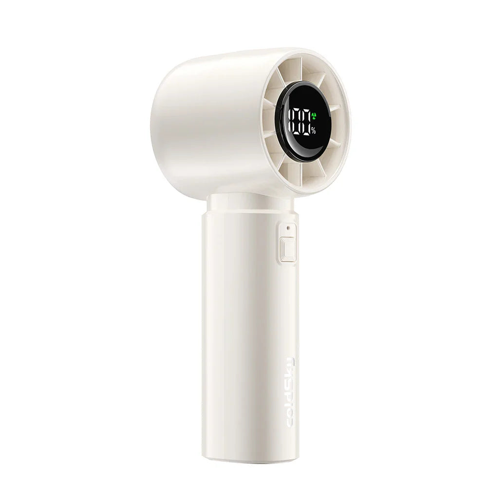 Carvallo Mini Handventilator mit LED-Anzeige | 5-Stufen Turbo-Luftkylare | 4000mAh batteri | resefläkt för strand &amp; semester