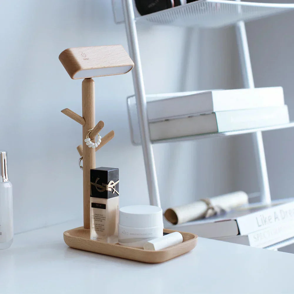 LeafGlow - Elegant Bordslampa med Förvaringsfunktion