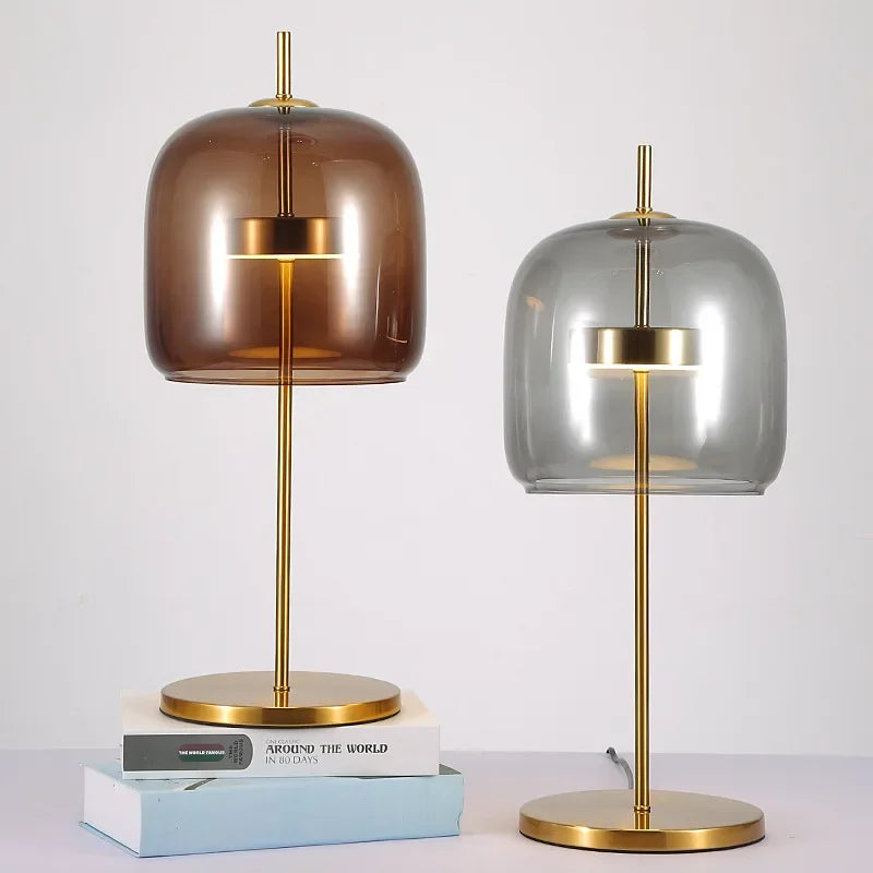 LumiGlass - Modern Glastakkelampa | Elegant LED Nattlampa för Sovrum &amp; Vardagsrum