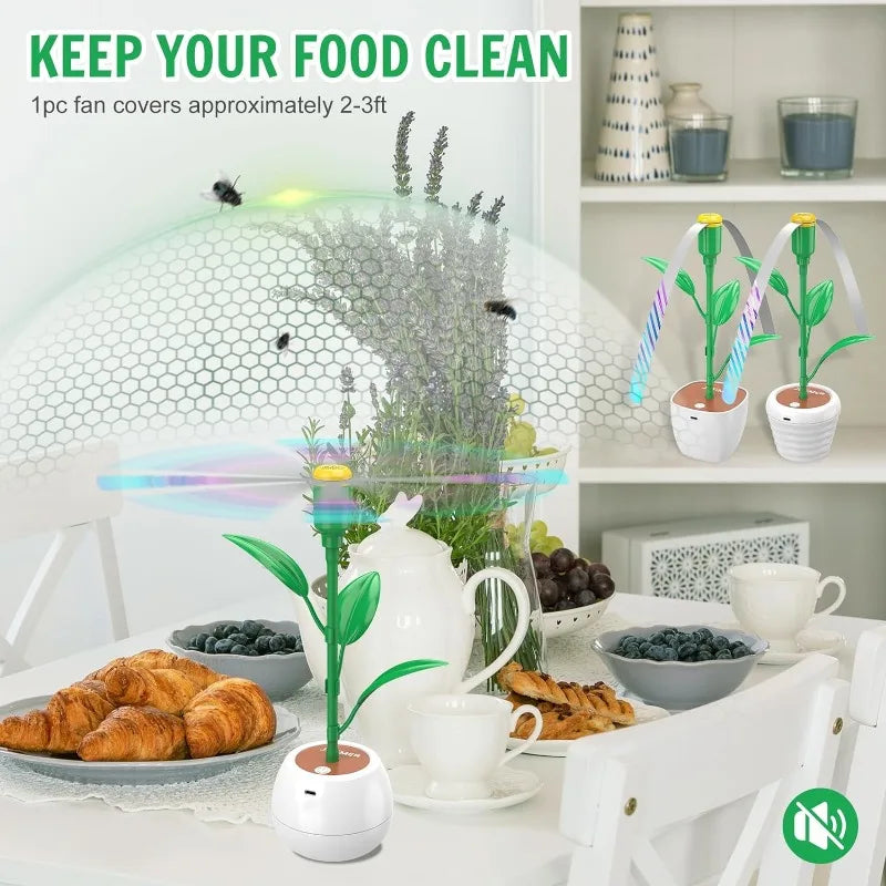 Carvallo Fluganpassningsbordfläkt | USB & Batteridrift | 3 Designer att välja mellan | För picknick, BBQ & utomhus