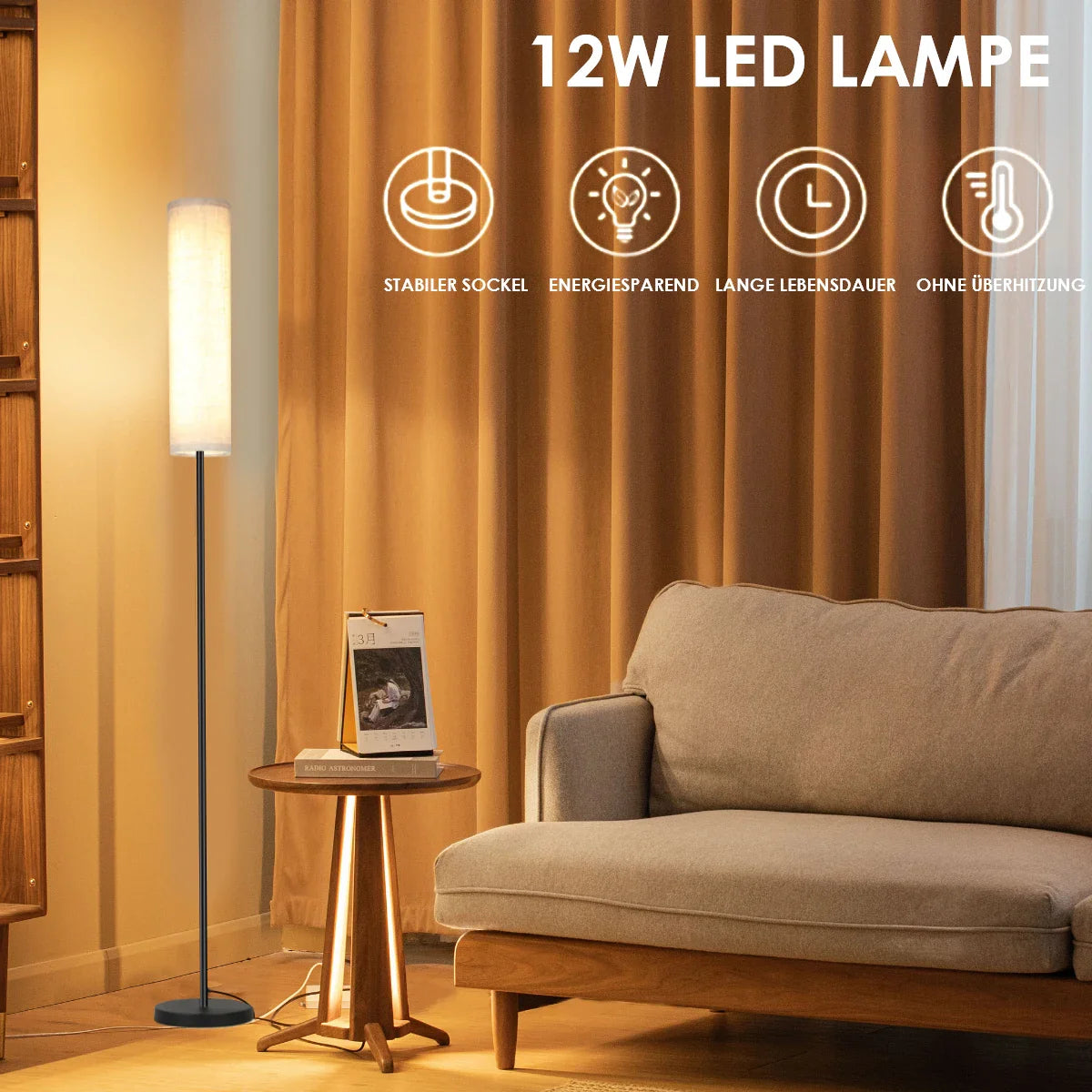 Lumivelo Alto | dimbar LED-golvlampa med fjärrkontroll, 170 cm hög