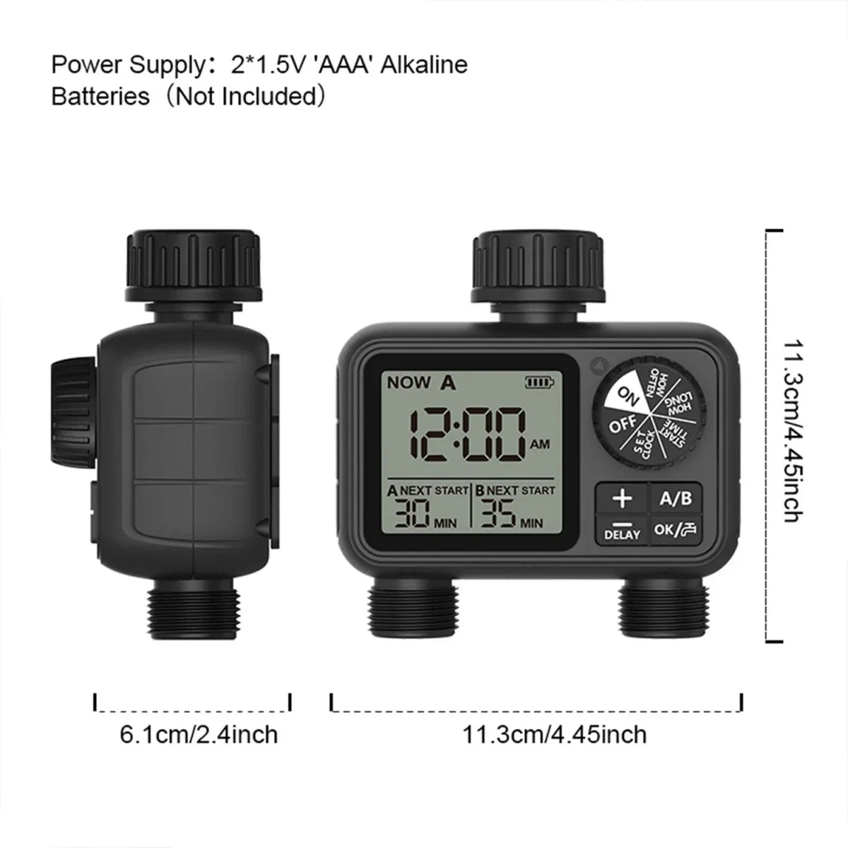 Carvallo SmartFlow Digital vattentimer | Automatisk & vattensparande | Med regnpaus & LCD-display | IPX5 vattentät