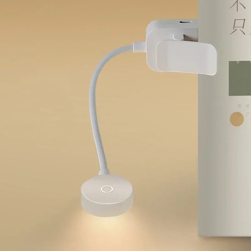 Carvallo LED boklampa med klipp | 3 ljusfärger | Steglöst dimbar | Flexibel hals | USB & batteridriven