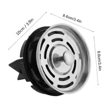 Carvallo SplashGuard diskho sprutskydd & avloppsfilter | För köksavlopp & matresterkniv | 8,6x10 cm | Rostfritt stål + plast