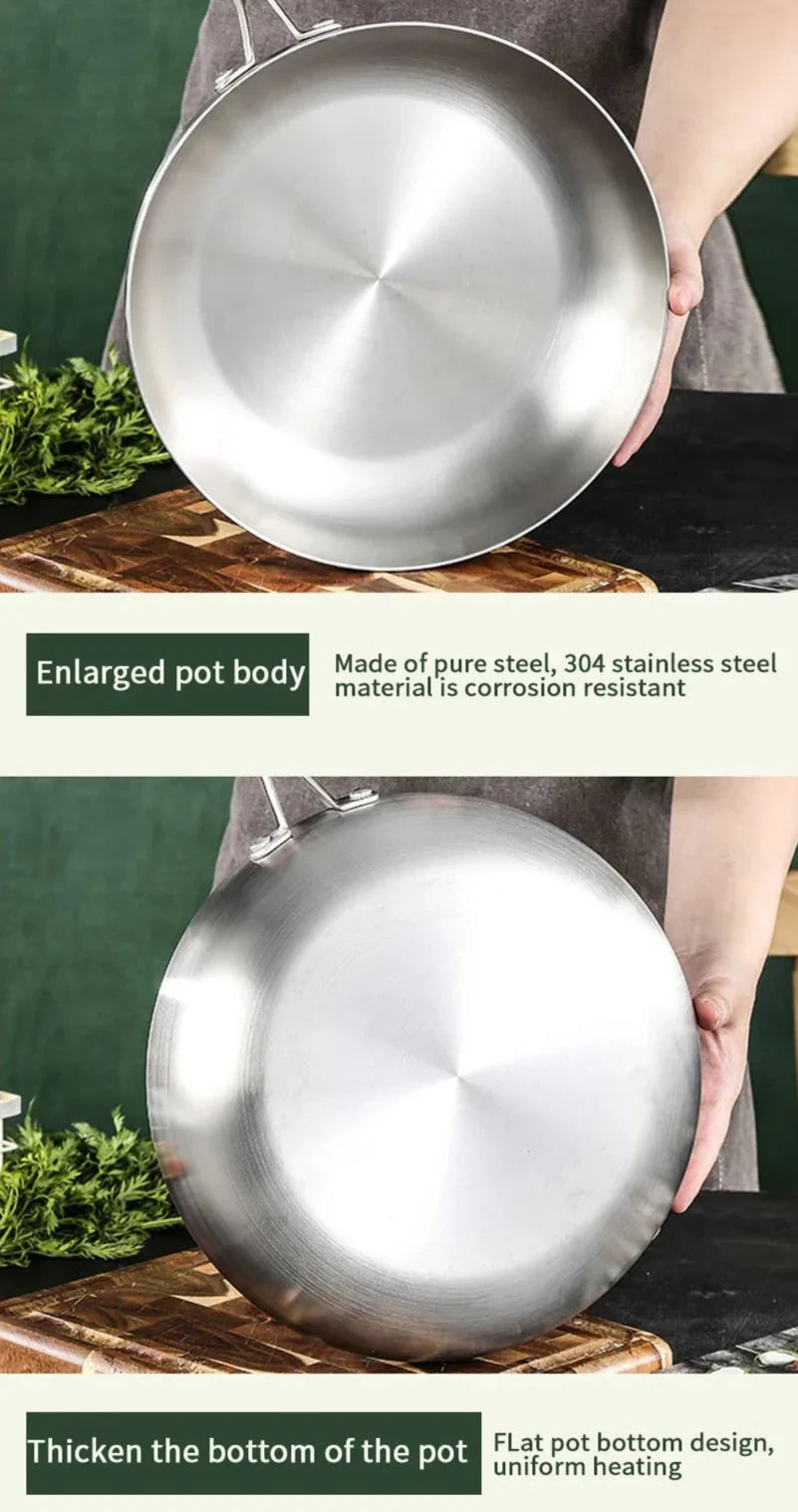 Royallure 304 Rostfritt Stål Non-Stick Stekpanna för Biff, Gas & Induktionsanvändning