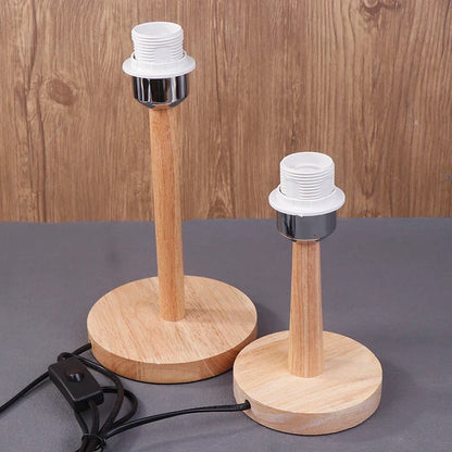 Royallure Trä Bordslampa Bas med E27 Fäste &amp; På/Av Switch för Hemljus