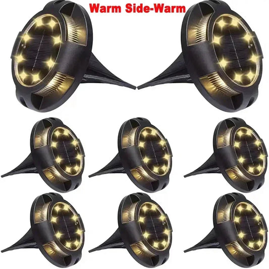 Carvallo GroundGlow 12 Solarbelysning 12 LEDs | Rostfritt stål IP65 | Automatisk skymningssensor | För trädgård, terrass & väg belysning