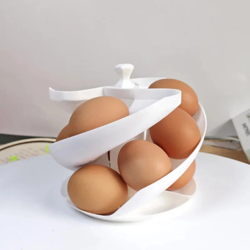 Carvallo RollEgg | Automatisk 3D-rullmekanism | Platsbesparande organizer | För upp till 18 ägg