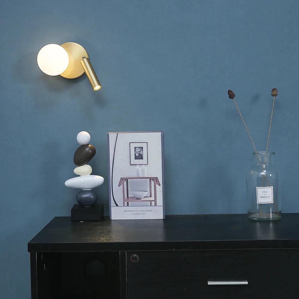 NordicLux - Modern LED Sänglampa Rotera Glas Vägglampa Sovrum och Vardagsrum Dekor