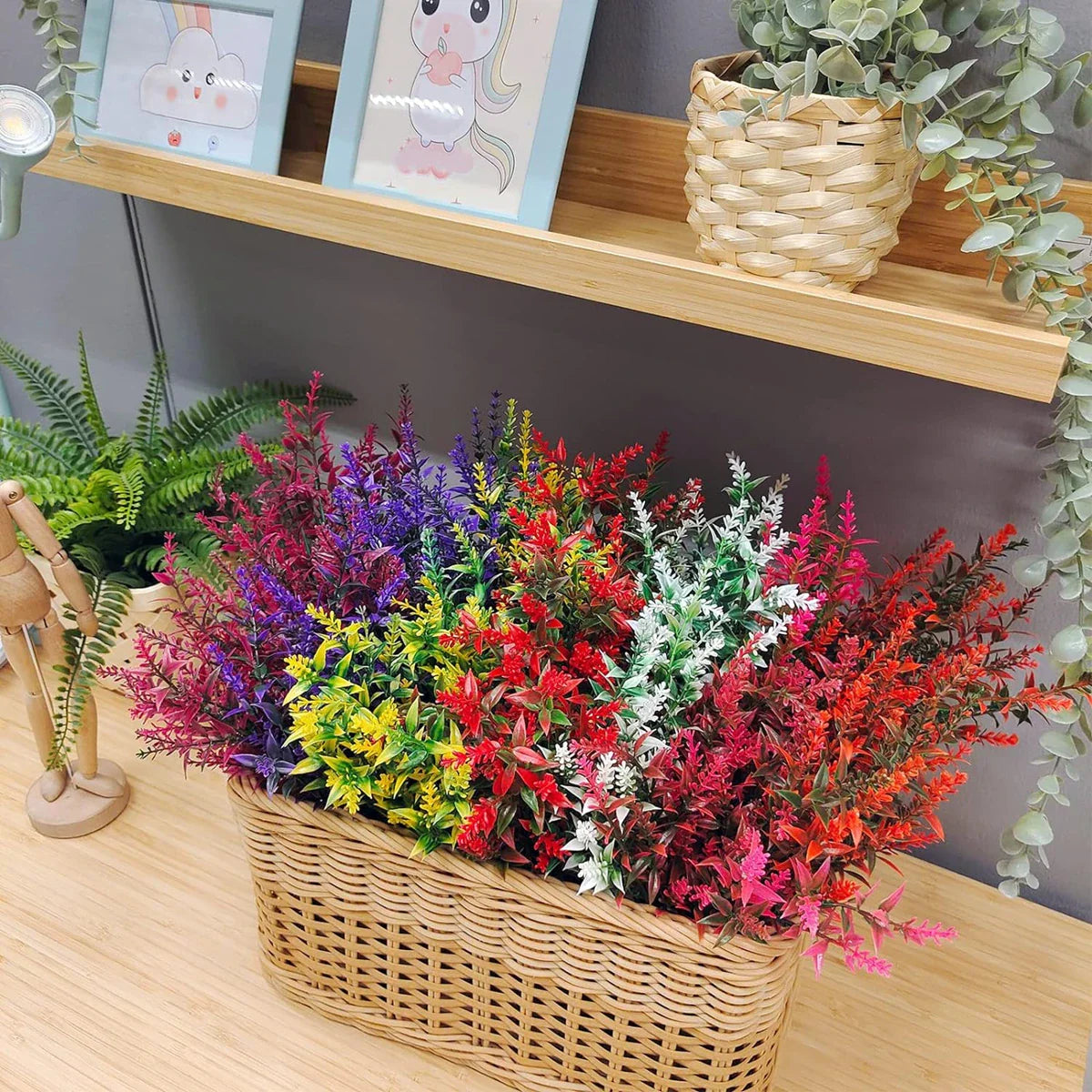 Carvallo 12-pack konstgjord lavendel | Konstväxter för bröllop, vaser, kronor & dekoration | För inomhus & utomhus