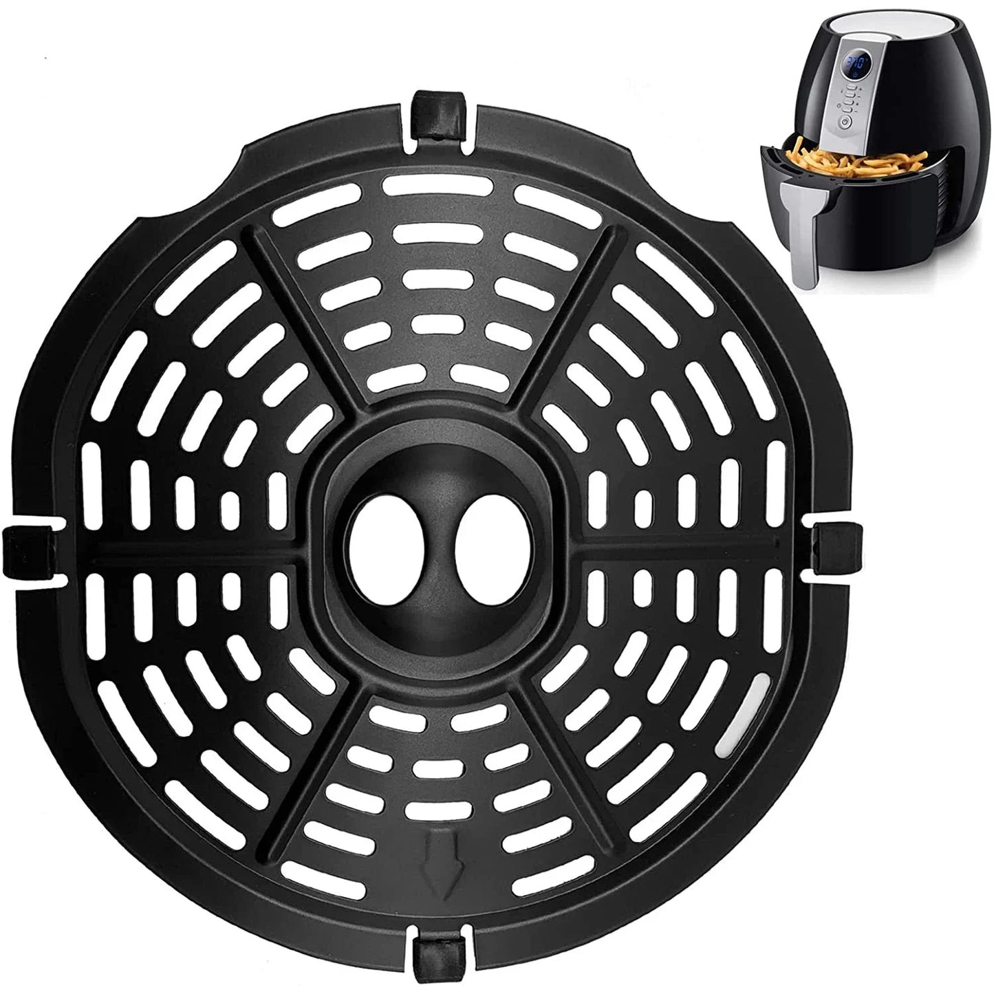 Carvallo Ersatz-grillpanna för varmluftsfritös | Non-stick & diskmaskinssäker | I olika storlekar | För pommes frites, kött & grönsaker