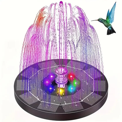 Carvallo LumiFonte 3.5W | Med RGB-LED &amp; 6 munstycken | 1500 mAh batteri &amp; filtersystem | För fågelbad, damm &amp; trädgård