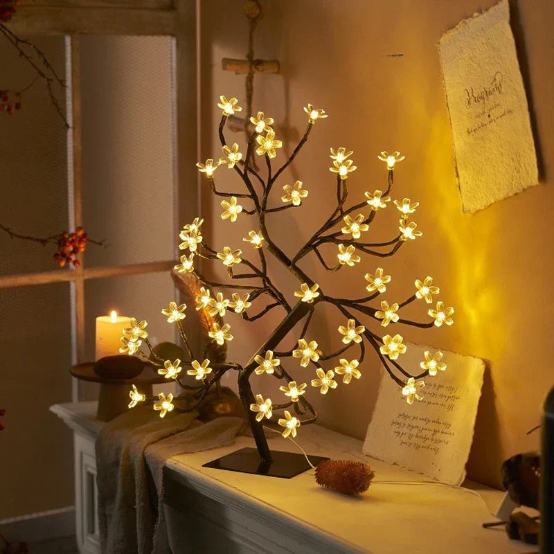 GlowBlossom - LED Kirsblomma Trädlampa – Stämningsfull Belysning för Vardagsrum och Sovrum