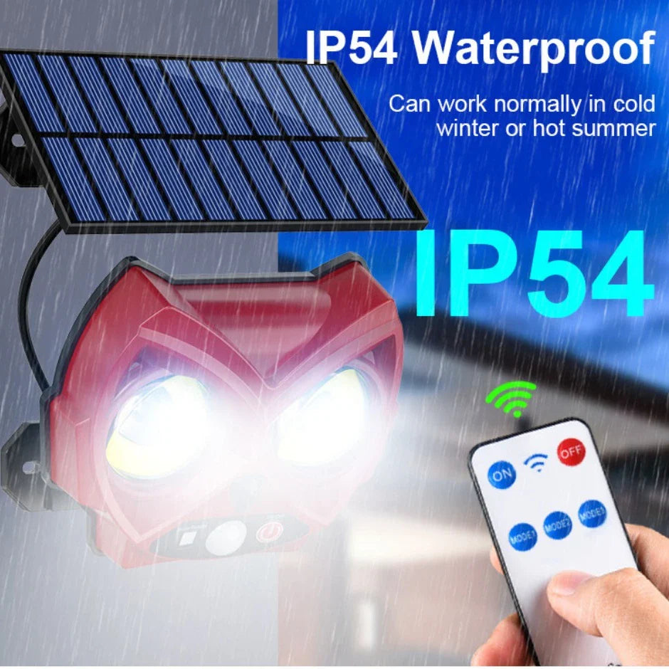 Carvallo Solar Vägglampa Uggla | Rörelsesensor & 3 Läge för Ljus | Väderbeständig IP54 | Trädgårdsdekor