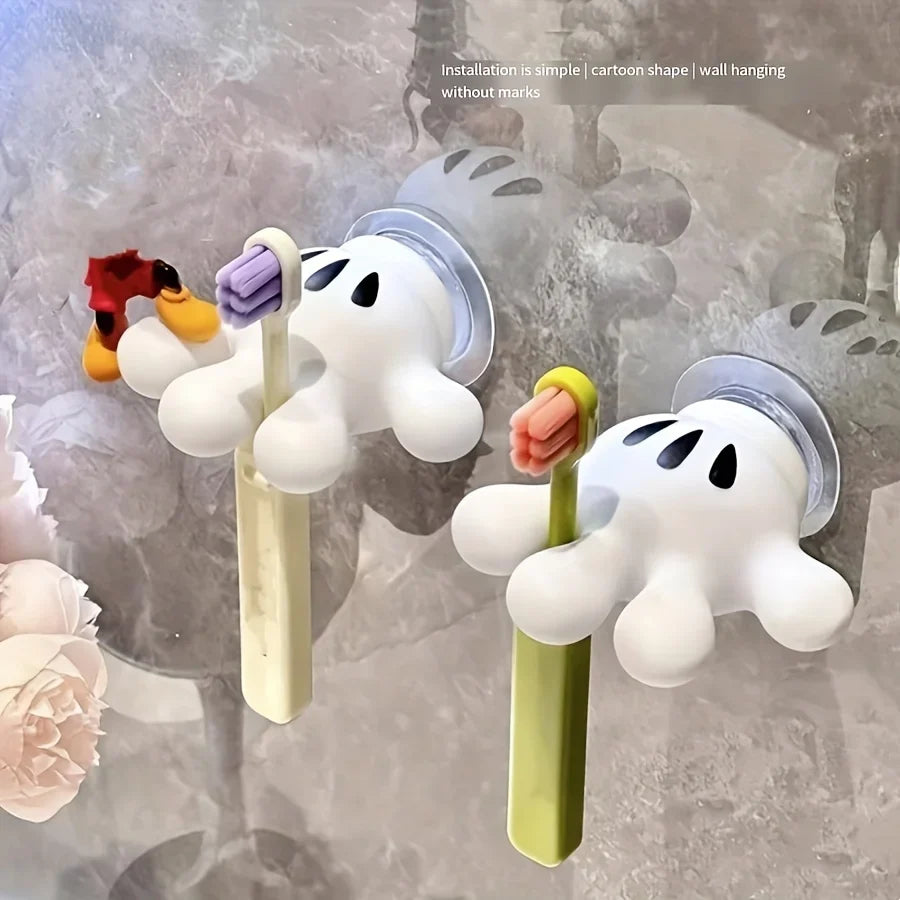 Carvallo Palmilo | Utan borrning | Med sugkopp | Tandborsthållare, handdukshängare & kabelhållare | Mickey-hand-design