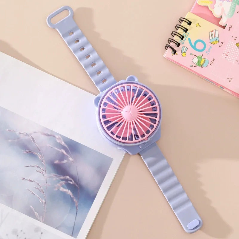 Carvallo-Ventilator CooliTime | Bärbar armfläkt i cartoon-design | Kreativ present för barn & vänner | För resor & kontor