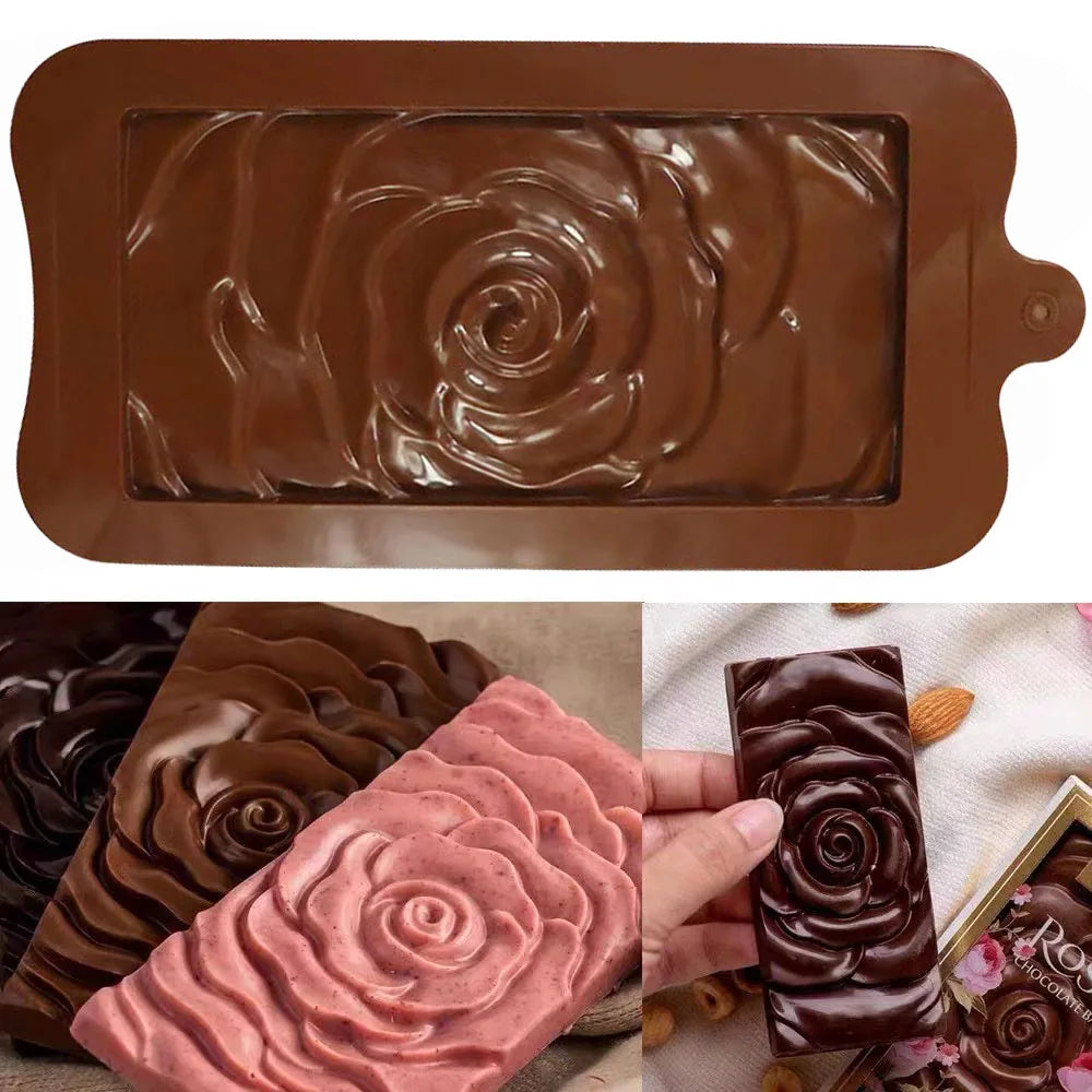 Carvallo Silikonform | 3D-chokladform i Dubai-design | Tunna plattor & fondant | För praliner, dekoration & bakverk