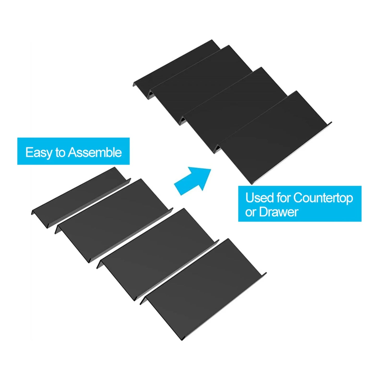 Carvallo SpiceView | Sned akrylhylla för bättre översikt | 4-delars set | 41,9 × 30 × 3,8 cm